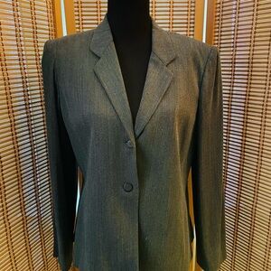 Jones New York women's 2-button gray herringbone slimming Blazer, size 12